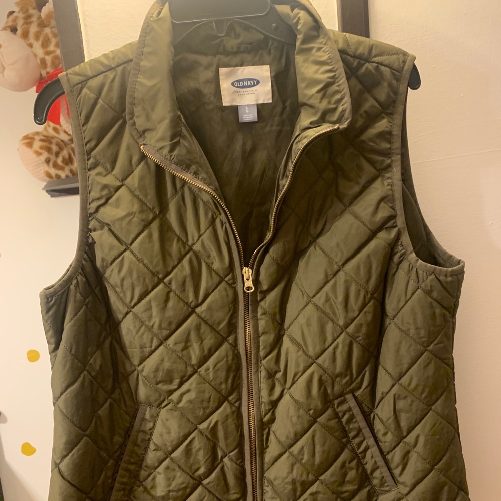 Quilted Olive Green Old Navy Vest